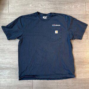 Carhartt Loose Fit Heavyweight Short-Sleeve Pocket T-Shirt Branded Navy Size XL
